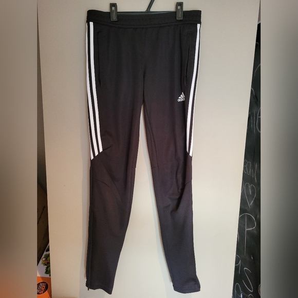 Adidas Kids Black Track Pants, Size Small  (28) - Picture 2 of 8